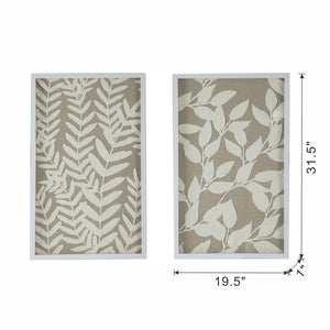 English Elm S/2 Estella Paper Floral Shadow Box Wall Decor Set of 2 — White Frames on Beige Backing, Feminine Accent (33.9" H) W2078P205313