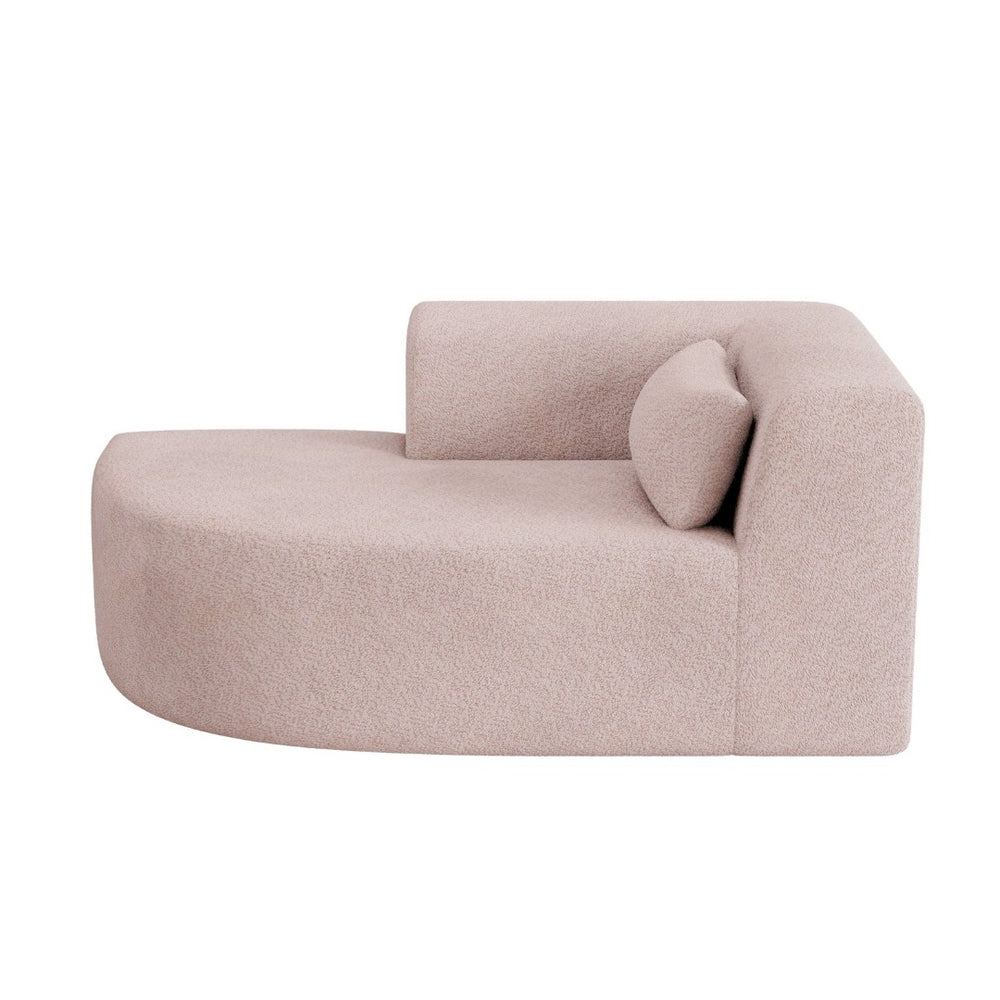 English Elm Upholstered Boucle Sofa with Lumbar Pillow Pocket Spring Seating for Living Room Pink N719P250552P