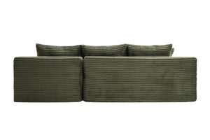 English Elm 106.3" Jumbo Corduroy L-shaped Sectional Deep Seat Sofa for Modern Living Rooms W5515S00033