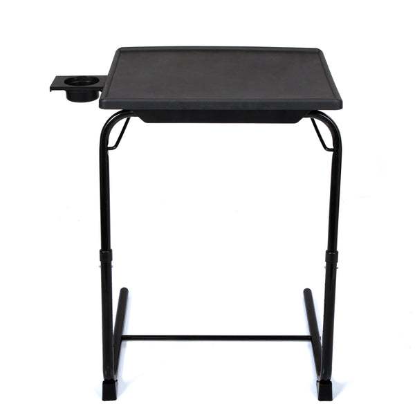 English Elm Portable Adjustable Computer Table with 6-Height Positions, Steel Frame, Cup Holder, 55lb Load Capacity W2181P357592