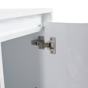 English Elm 12" Freestanding Bathroom Storage Cabinet With Soft-Close Doors & Adjustable Shelves In Glossy White W999P312104