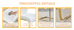 English Elm Table and Chair Set Marble Tempered Glass Top Gold Sculptural Legs Four Pu Seats Black+Gold,White W1151S03294