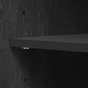 English Elm K&K 51" Fluted Kitchen Island with Waveform Panels, Drop Leaf, Rolling Cart with Towel Rack and Storage Black N707P221446B