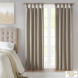 English Elm Twist Total Blackout Curtain Panel In Pewter 50X95" - Elegant Foam Back, Noise Reduction & Energy-Saving B03598299-GIGA