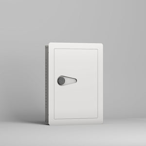 English Elm Digital Wall Hidden Safe Flat with Electronic Keypad Lock, Heavy Steel In-Wall Security Safe for Valuables and Documents Off White W396P195636