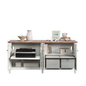 English Elm Credenza, Modern White Storage Solution With Easy Assembly For Home Office, Living Room, Entryway B356P402768