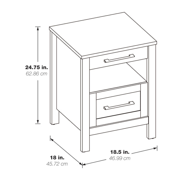 OSP Home Furnishings Stonebrook Nightstand Canyon Oak