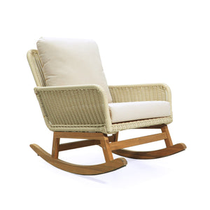 English Elm Christopher Knight Home® - Modern 3-Piece Outdoor Seating Set with Cushioned PE Rattan Rocking Chairs and Wood Accent Table, Chic Patio Retreat Ivory N767P229004C002_63163.00