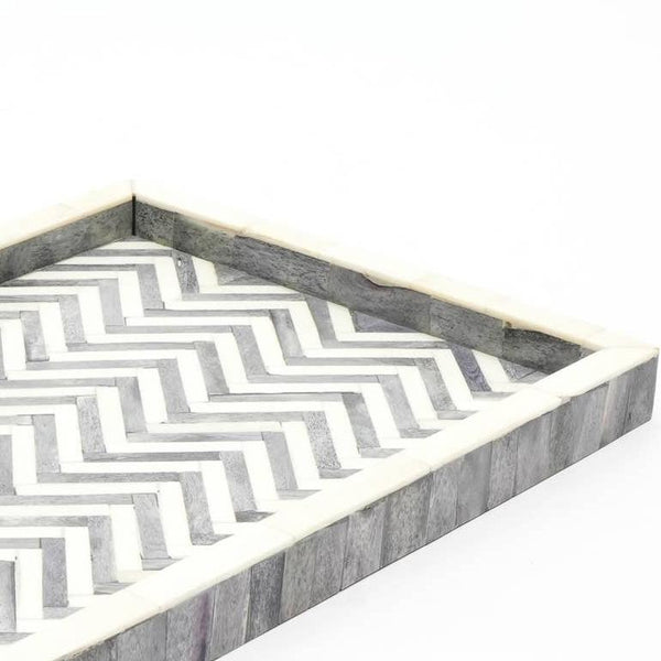 English Elm Handmade Mango Wood Cutting & Cheese Board 18x9.25" – Elegant Smooth Finish for Entertaining Gifts Gray+White Matte B346P327331