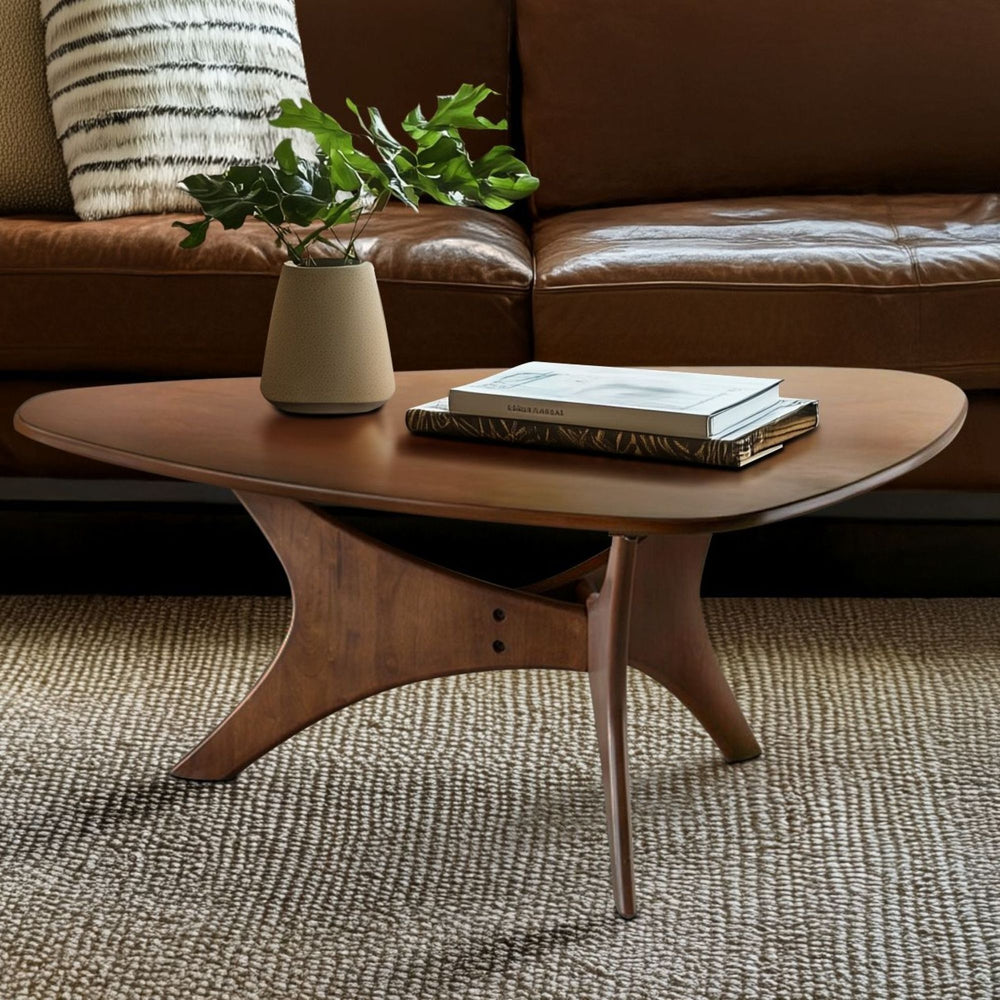 JLA Home INK+IVY - Organic Blaze Wood Coffee Table — Sculptural Triangular Top, Asymmetrical Birch Veneer Base, Space-Smart Design IIF17-0010