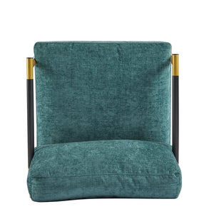 English Elm Christopher Knight Home® - 27.56" Modern Accent Chair with Plush Cushions, Sleek Metal Frame and Wooden Armrests for Cozy Rooms Gold,Teal Blue N767P215306Z