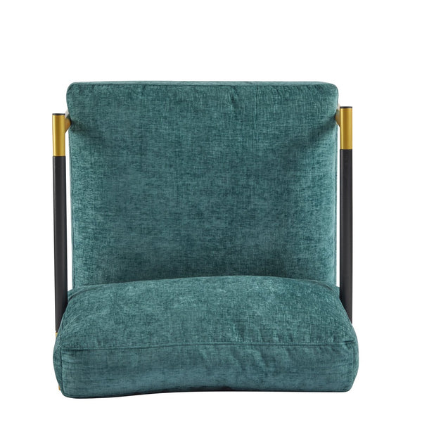 English Elm Christopher Knight Home® - 27.56" Modern Accent Chair with Plush Cushions, Sleek Metal Frame and Wooden Armrests for Cozy Rooms Gold,Teal Blue N767P215306Z