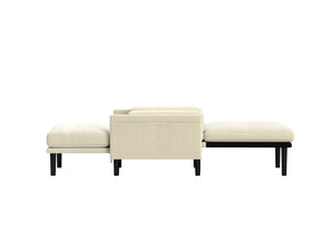 English Elm Ivory Multi-Functional Adjustable Sofa - Stylish Loveseat, Recliner & Cozy Guest Bed Solution W570P195334