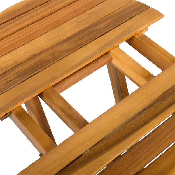 English Elm Christopher Knight Home® - NO Foldable Acacia Wood Side Table Teak Finish — Adjustable 17.75–27.6" Length, 175lb Capacity, Portable N770P261552T