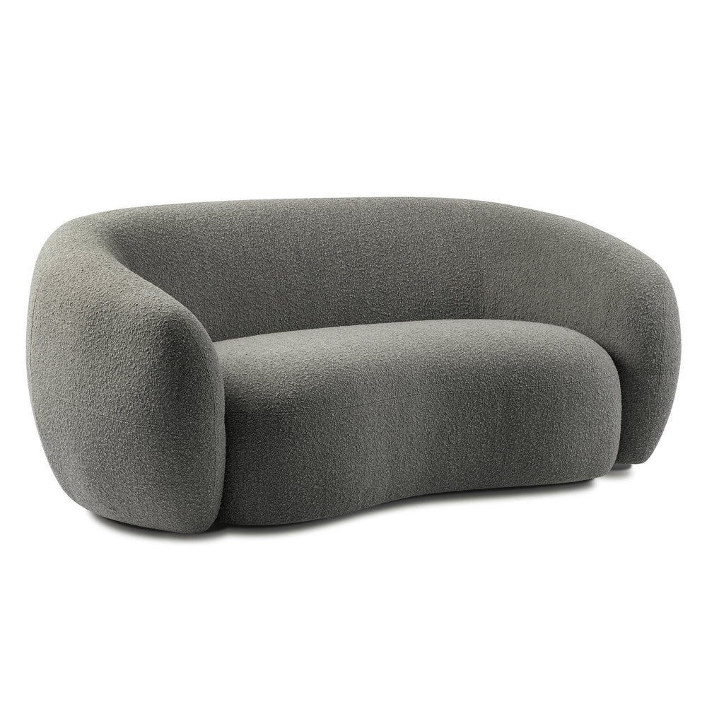 English Elm Sherri 69" Loveseat in Gray Boucle — Mid-Century Curved Design, 6" HD Foam, Durable 600lb Capacity B136P364317