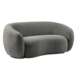 English Elm Sherri 69" Loveseat in Gray Boucle — Mid-Century Curved Design, 6" HD Foam, Durable 600lb Capacity B136P364317