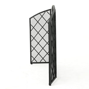 English Elm Christopher Knight Home® - FIRE Amiyah 3-Panel Iron Fireplace Screen - Decorative Protective Mesh Shield for Hearth Safety and Style Black 61127.00