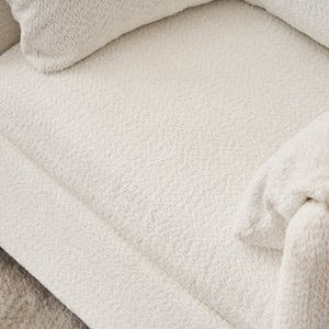 English Elm 002 Plush Chenille Accent Chair with High-Resilience Cushion, Compact Single Seater for Cozy Living Spaces W2636P232353