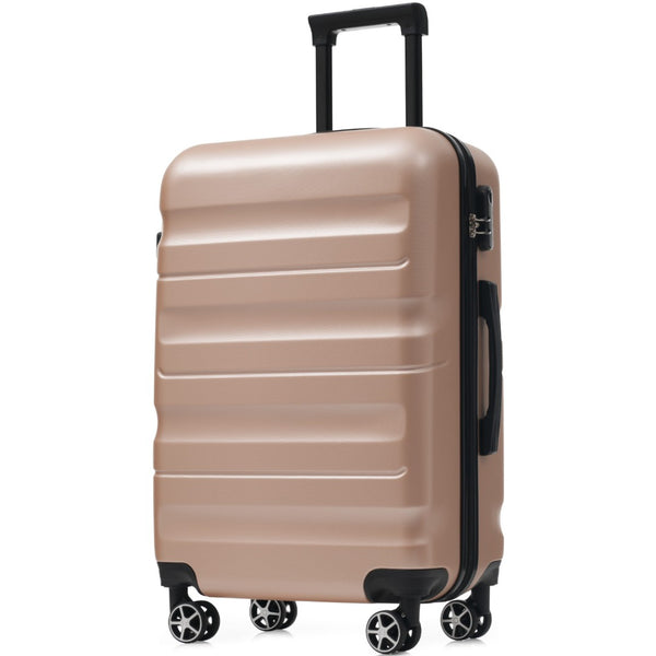 English Elm Hardshell Abs Four Piece Luggage Set with Spinner Wheels Tsa Lock Packing Cubes Champagne N730P262653E