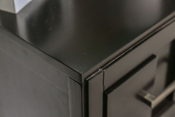 English Elm Transitional Rustic Two-Drawer Nightstand with Ample Storage, Solid Wooden Build and Easy Assembly Espresso 27 L x 19 W x 28 H B2741P323129