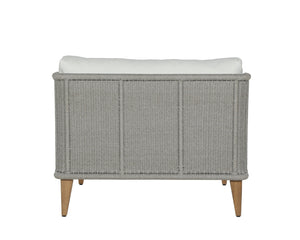 Sunpan Ibiza Armless Chair - Modern Outdoor Lounge with Durable Teak Frame & Eco-Friendly Grey Fabric Natural / Stinson White