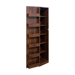 English Elm Kitchen Pantry Cabinet Walnut Tall Freestanding Storage with Shelves and Doors W331P426747