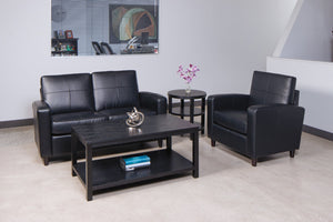 OSP Home Furnishings Club Chair in Eco Friendly Bonded Leather with Tapered Espresso Legs for Any Lounge SL2811-EC3