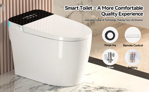 English Elm Smart Toilet with Auto Open Seat Heated Bidet Warm Dryer and Night Light W3133P384796