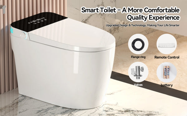 English Elm Smart Toilet with Auto Open Seat Heated Bidet Warm Dryer and Night Light W3133P384796