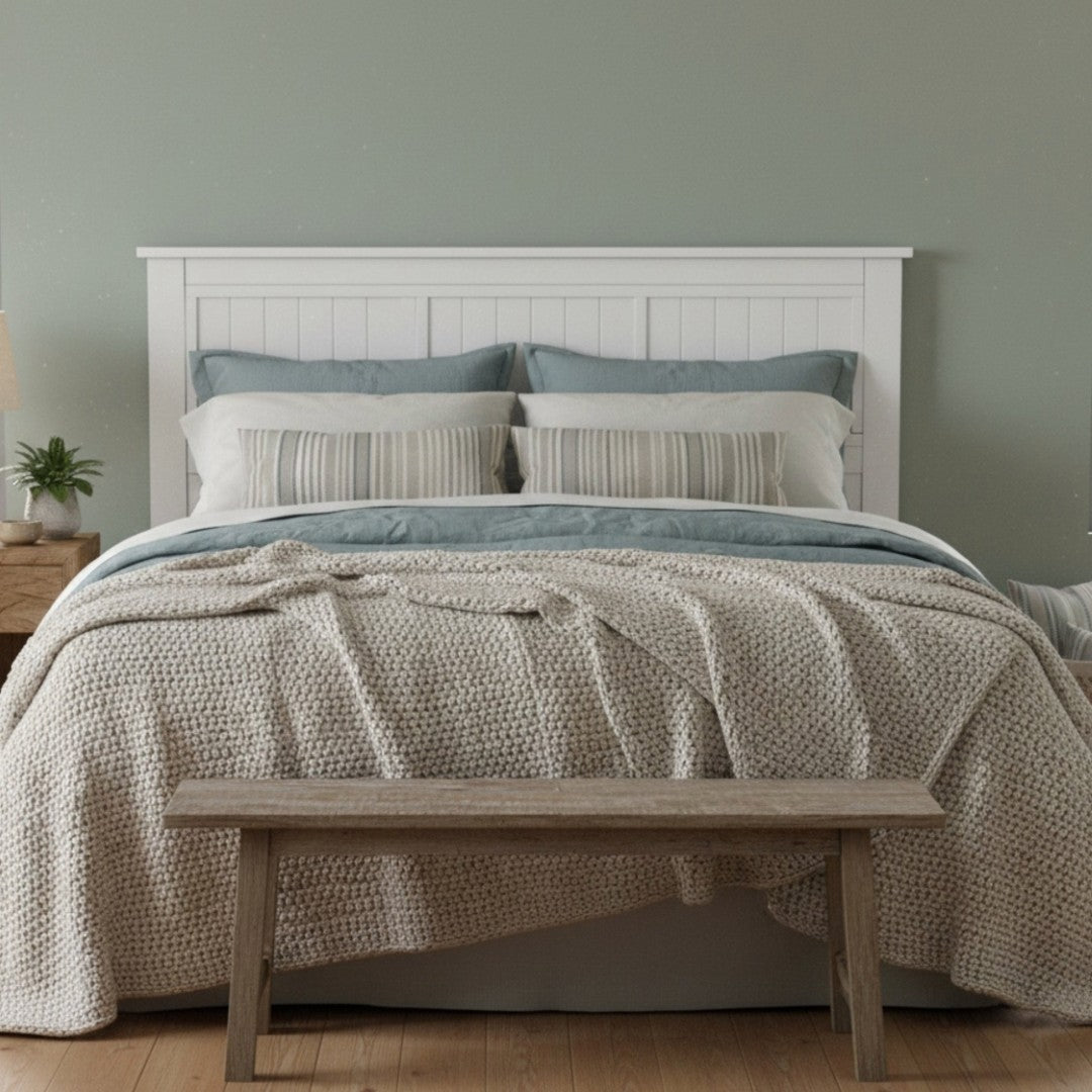 English Elm Wilton Window Pane Wood Panel Headboard - Thumbnail 4