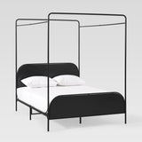 Industrial Bent Metal Queen Canopy Bed Black METB5CBL2 Walker Edison