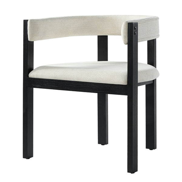 English Elm Bar Stools Set of 2 Rubberwood Barrel Back Counter Height Kitchen Island Seating Beige+Black N771P375072B