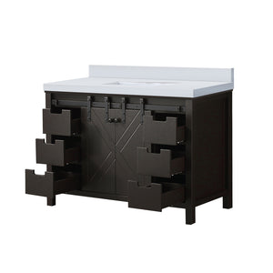 English Elm Brown Bath Vanity 48" W X 22" D – Stylish Solid Wood With Cultured Marble Countertop & Ample Storage B2731P260121