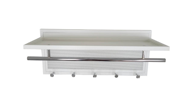 English Elm Esyspot Wall Mounted Coat Hook with Shelf | Space-Saving Organizer for Entryway, Mudroom, Laundry Room 93 White B091P240954