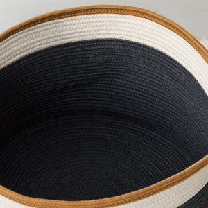 English Elm Cotton Round Laundry & Storage Basket with Sturdy Handles 21.7"x13" Spacious Neutral Two-Tone Design Brown+Gray,White B093P295103