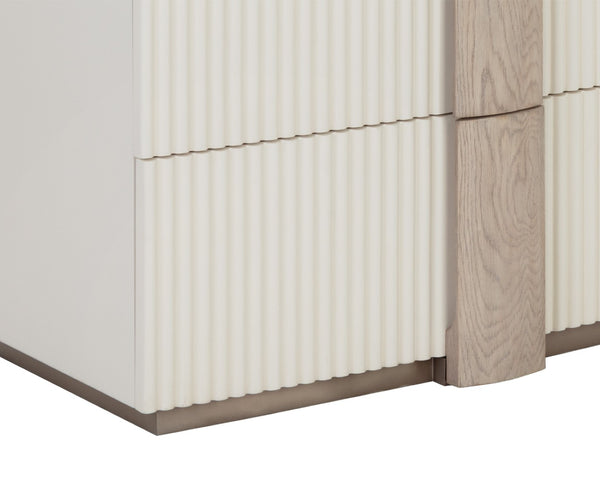 Sunpan VENETTA Dresser - Modern Wood Design with Cream Finish, Spacious Storage & Unique Grain Patterns 110665