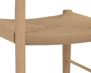 Sunpan Bondi Counter Stool - Modern Farmhouse Design with Hand-Woven Rope and Sustainable Timber Frame Light Oak