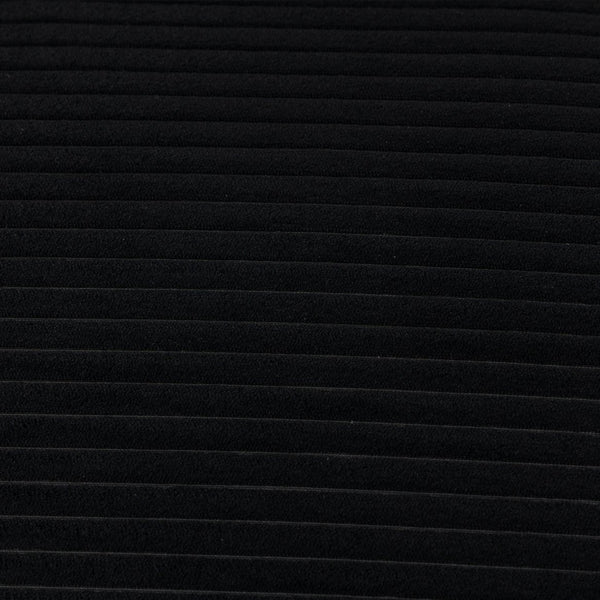 English Elm 113" Modern 3+1 L-Shaped Corduroy Sofa with Double-Layer Cushions, Cup Holders & Storage Bags Black W2715S00006