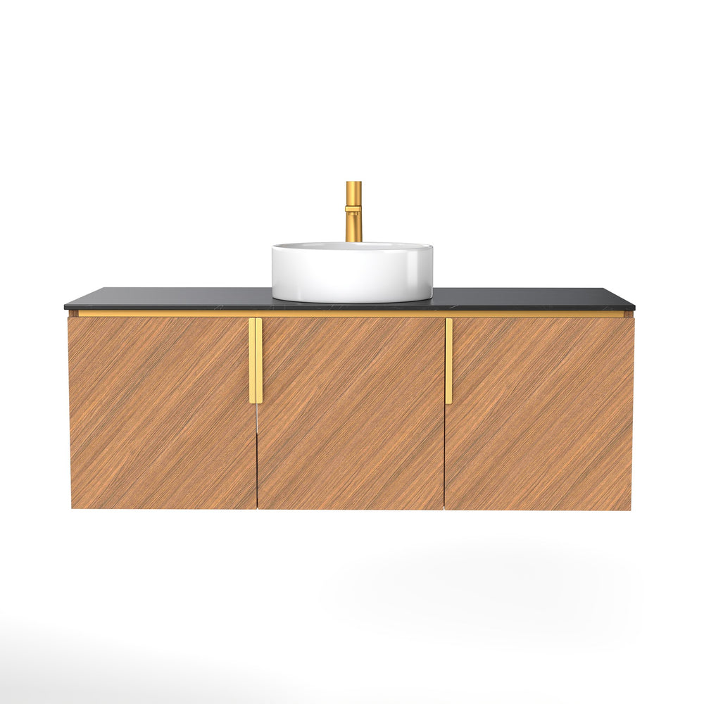 English Elm Arai 48" Modern Wall-Mounted Bathroom Vanity With Durable Sintered Stone Top & Elegant Storage Solutions W2615S00360