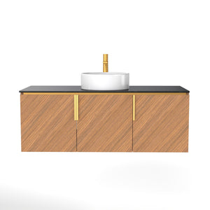 English Elm Arai 48" Modern Wall-Mounted Bathroom Vanity With Durable Sintered Stone Top & Elegant Storage Solutions W2615S00360