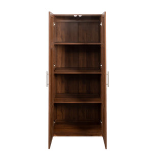 English Elm Pantry Cabinet with 2 Doors & 3 Shelves, Adjustable Tall Freestanding Kitchen Storage Cupboard for Home Organizing W331S00185