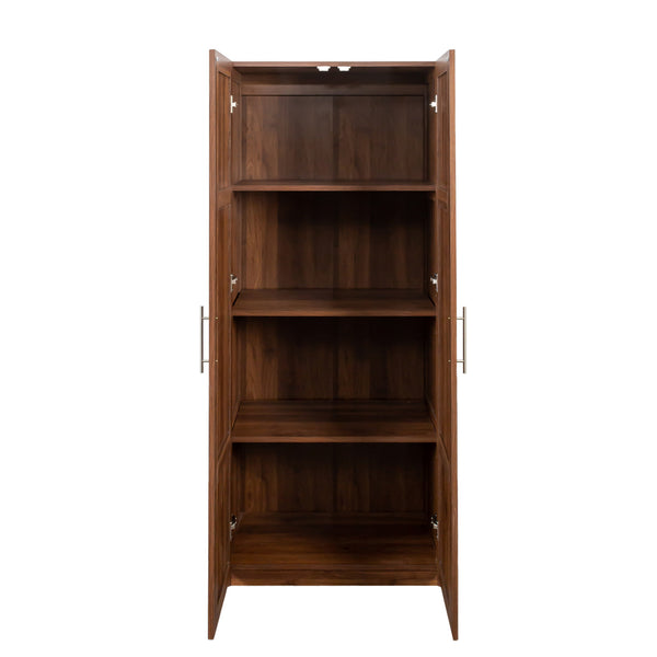 English Elm Pantry Cabinet with 2 Doors & 3 Shelves, Adjustable Tall Freestanding Kitchen Storage Cupboard for Home Organizing W331S00185