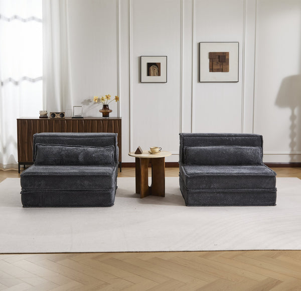 English Elm Compression Modular Sofa Bed – Versatile, No Assembly Needed, Pet-Friendly Fleece, Oversized Comfort! W3723S00049