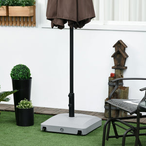 English Elm Outsunny Wheeled Patio Umbrella Stand Fillable Heavy Duty Pe Base with Locking Wheels W2225P174233