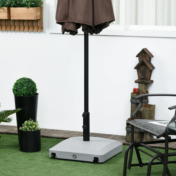 English Elm Outsunny Wheeled Patio Umbrella Stand Fillable Heavy Duty Pe Base with Locking Wheels W2225P174233