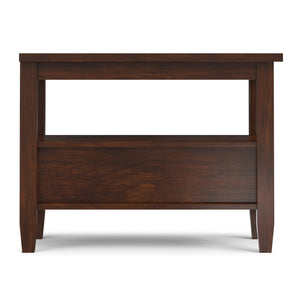 English Elm Warm Shaker Solid Wood Narrow End Table with Drawer and Open Shelf for Small Spaces B136P481648