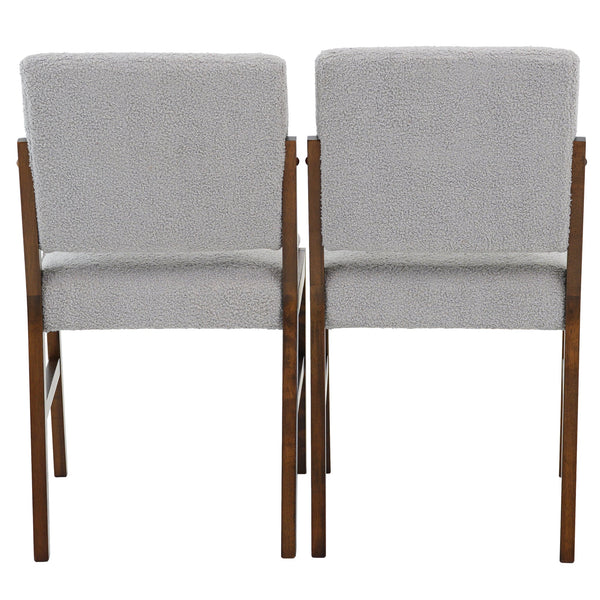 English Elm Ashcroft Furniture - Caldwell Light Grey Boucle Dining Chairs Set of 2 — Plush High-Density Foam, Lumbar Support, Stable Design B183P281180