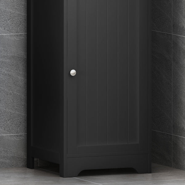 English Elm Christopher Knight Home® - BATHROOM Linen Tower Cabinet with Faux Wood Finish, Modern Slim Vertical Slat Design, Storage Organizer Black 66606.00BLK