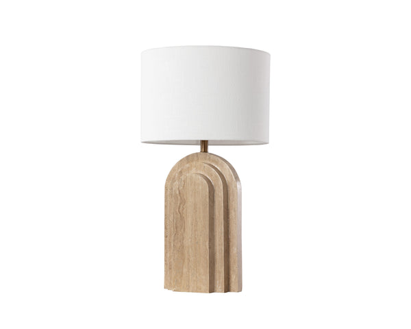 Sunpan Ancona Table Lamp - Handcrafted Elegance with Unique Travertine Design for Timeless Décor Appeal Natural