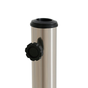 English Elm Malibu Concrete Filled Iron Umbrella Base with Wood Grain Finish and Locking Wheels N775P407244N